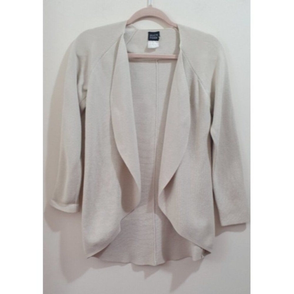 Eileen Fisher Silk Organic Cotton Open Cardigan/Jacket Size S - Picture 2 of 9